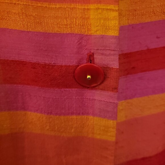 Vintage Avenue 100% Silk Striped Relaxed Fit Tunic Top Size 26/28 - Picture 5 of 11